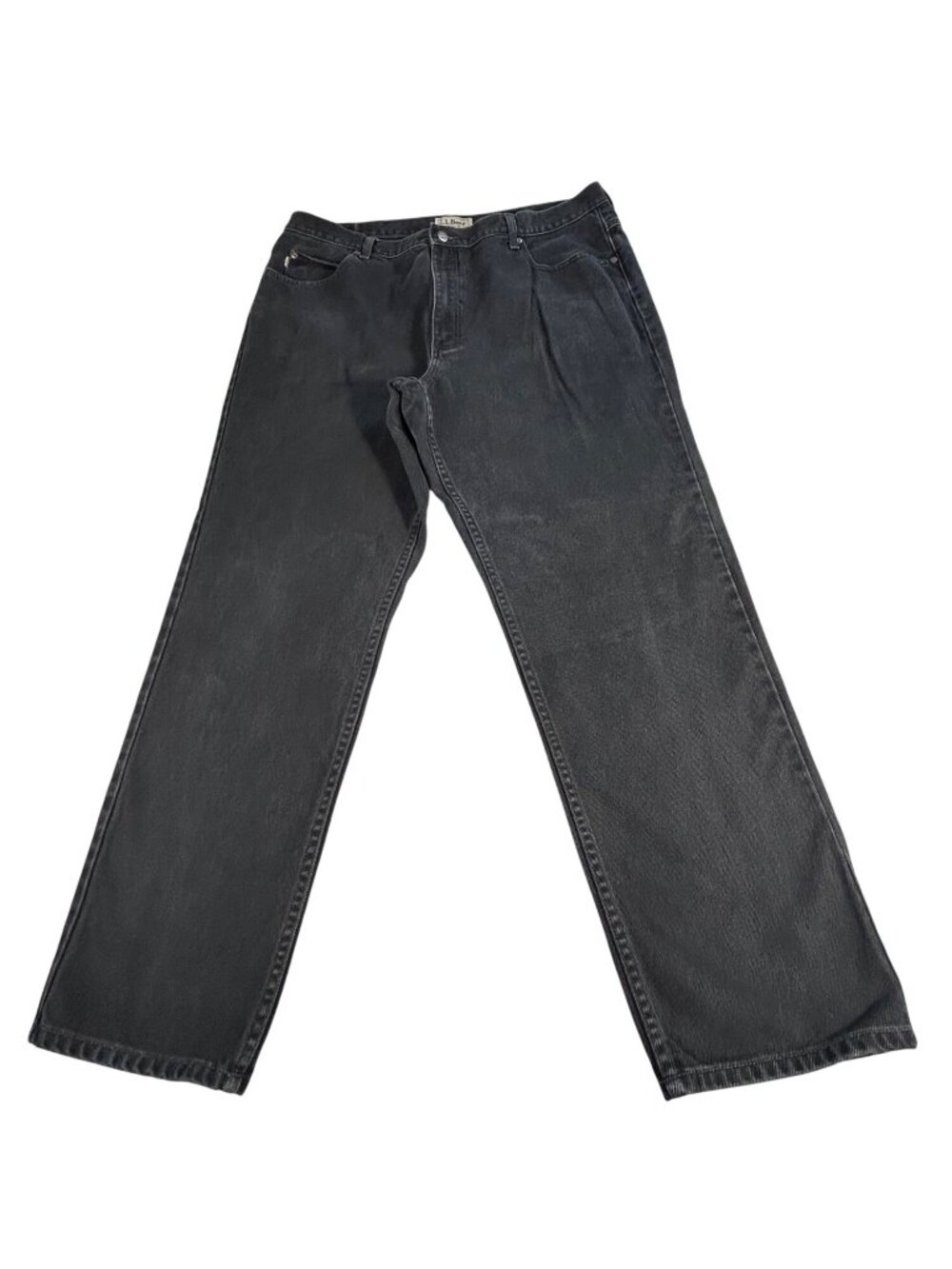 LL Bean Mens Classic Fit Black Denim Jeans 42x32 100% Cotton Casual Pants